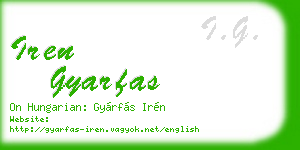 iren gyarfas business card